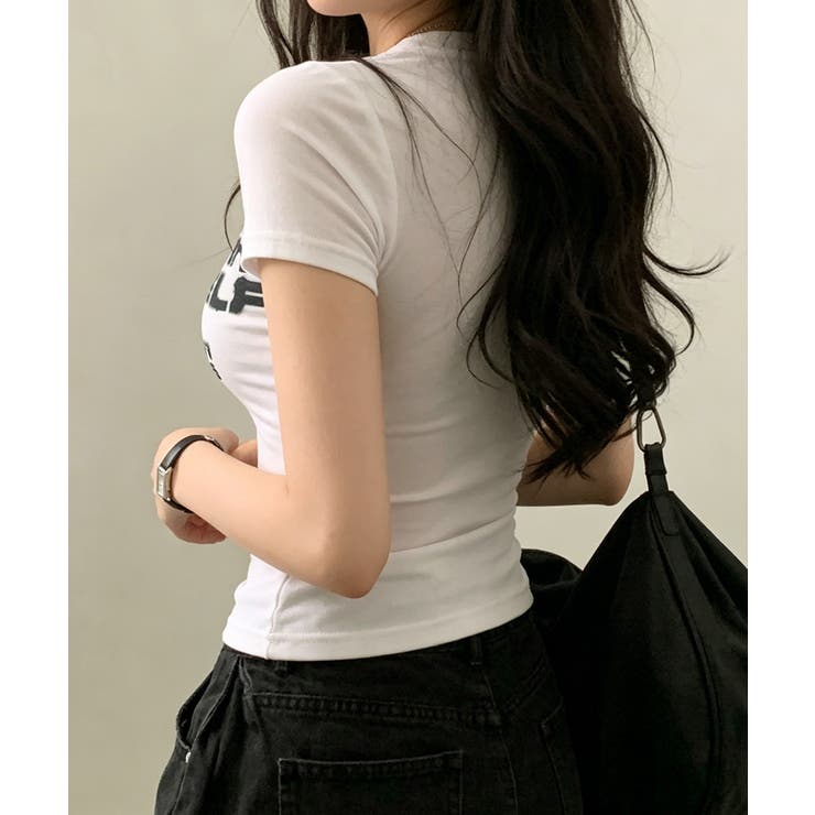 タイトロゴTシャツグラフィック半袖韓国風 | Miniministore | 詳細画像3 