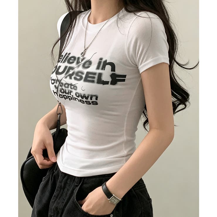 タイトロゴTシャツグラフィック半袖韓国風 | Miniministore | 詳細画像5 