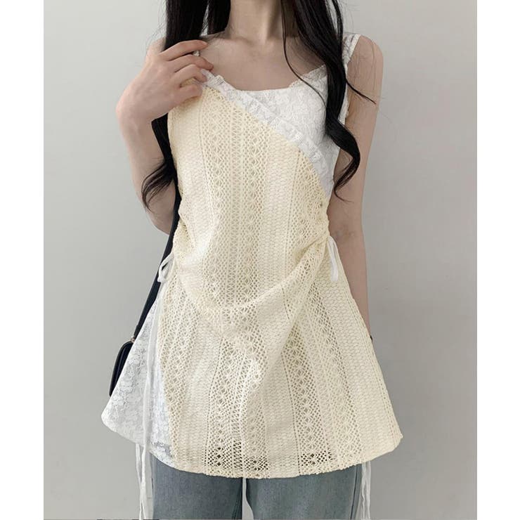 透かし編み レースキャミチュニックリボン | Miniministore | 詳細画像1 