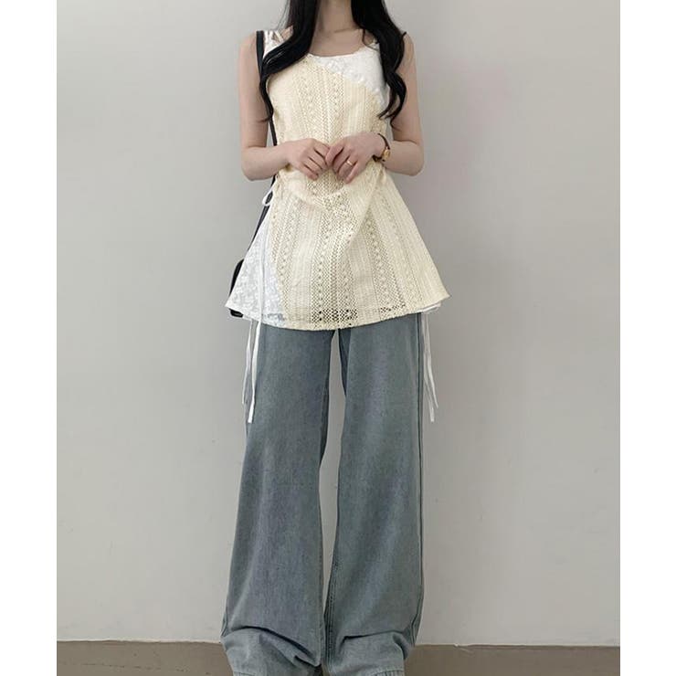透かし編み レースキャミチュニックリボン | Miniministore | 詳細画像8 