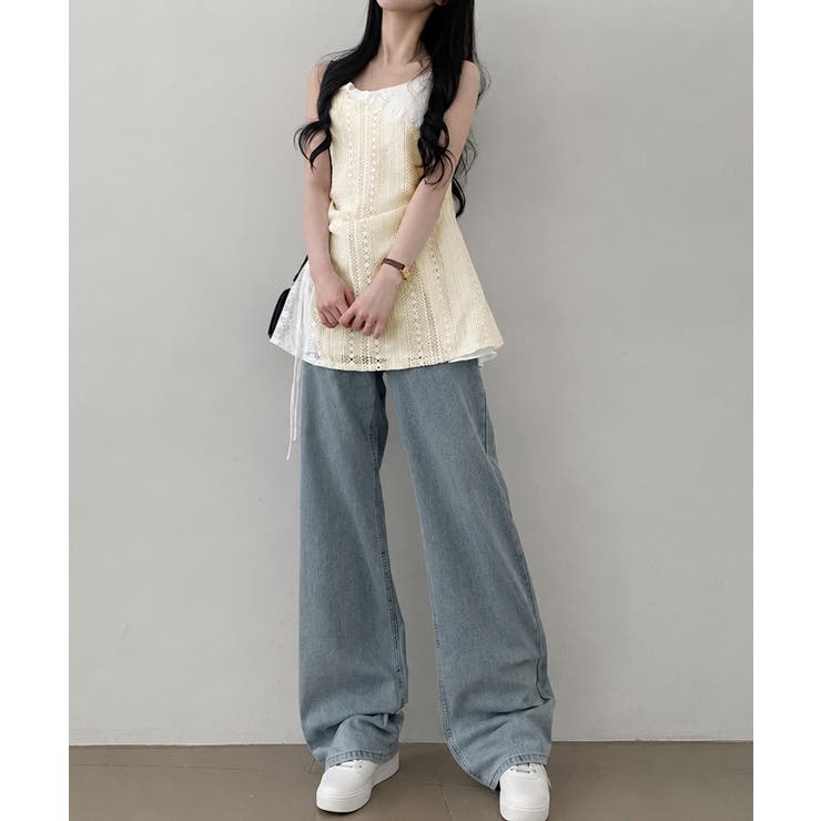 透かし編み レースキャミチュニックリボン | Miniministore | 詳細画像9 