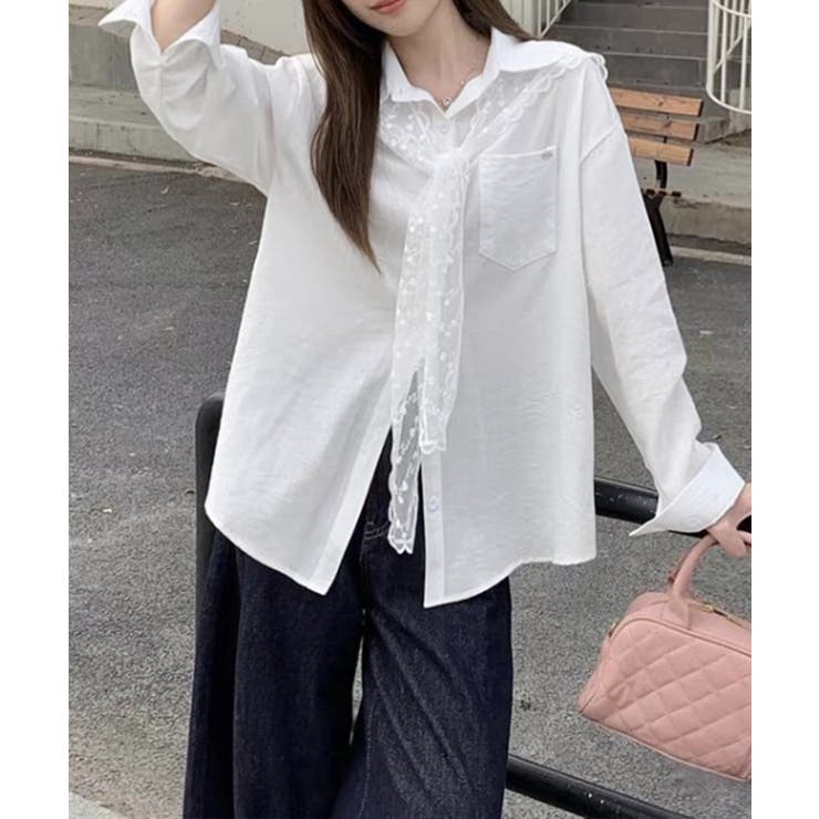 レースタイシャツレディースゆったりシャツ | Miniministore | 詳細画像12 