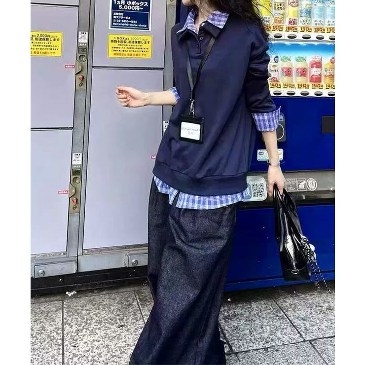 ポロ襟トップスチェックシャツレイヤード風 | Miniministore | 詳細画像25 