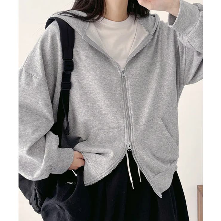 ダブルジップスウェットフード付きパーカー | Miniministore | 詳細画像3 