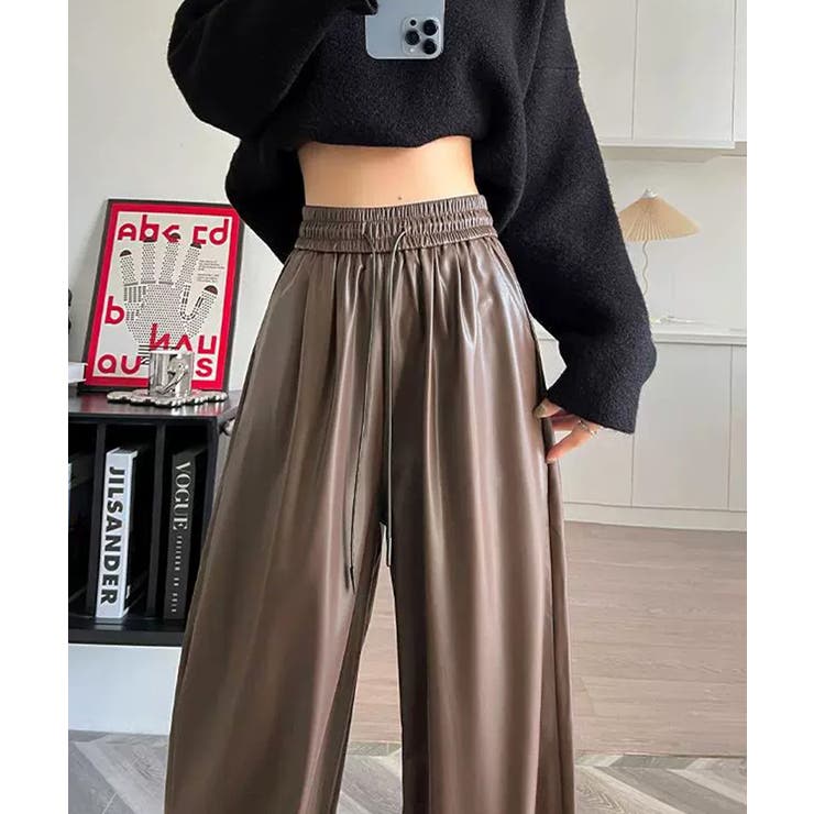 フェイクレザーワイドパンツ ハイウエスト | Miniministore | 詳細画像16 