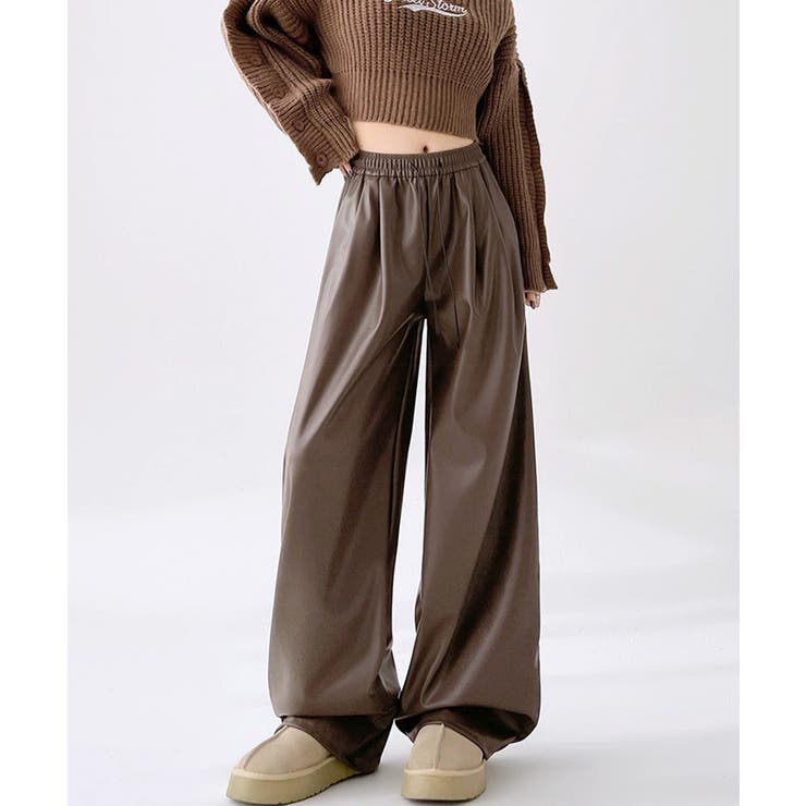 フェイクレザーワイドパンツ ハイウエスト | Miniministore | 詳細画像8 