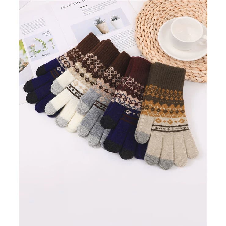 ジャカードニット手袋スマホ対応手袋裏起毛 | Miniministore | 詳細画像17 