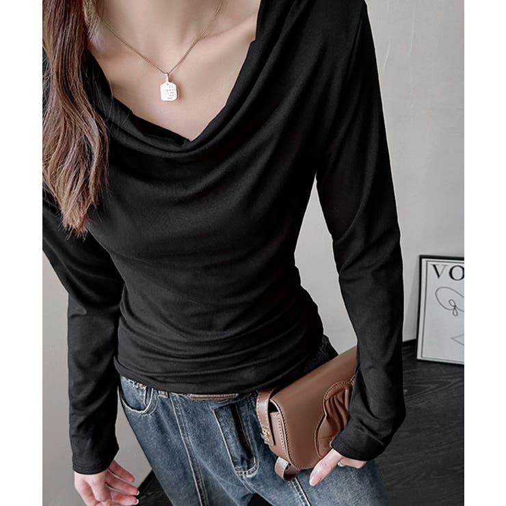 ドレープネックTシャツ 長袖トップス春秋 | Miniministore | 詳細画像10 