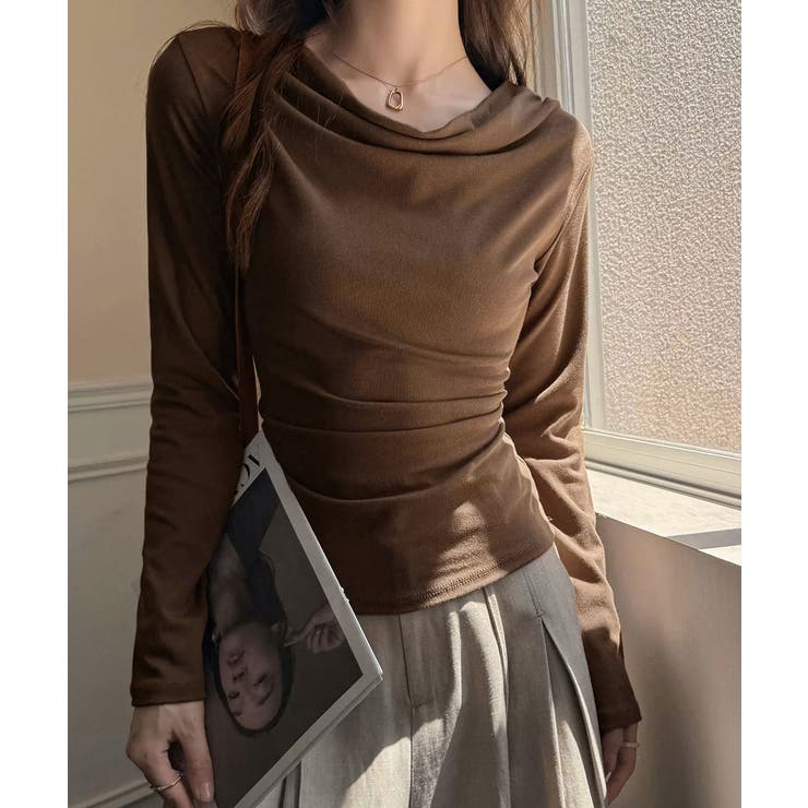 ドレープネックTシャツ 長袖トップス春秋 | Miniministore | 詳細画像16 