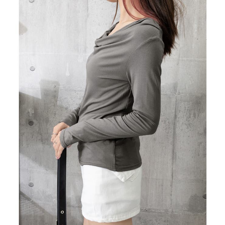 ドレープネックTシャツ 長袖トップス春秋 | Miniministore | 詳細画像19 