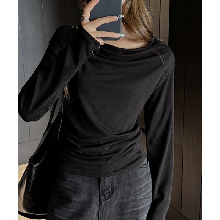 ドレープネックTシャツ 長袖トップス春秋 | Miniministore | 詳細画像9 