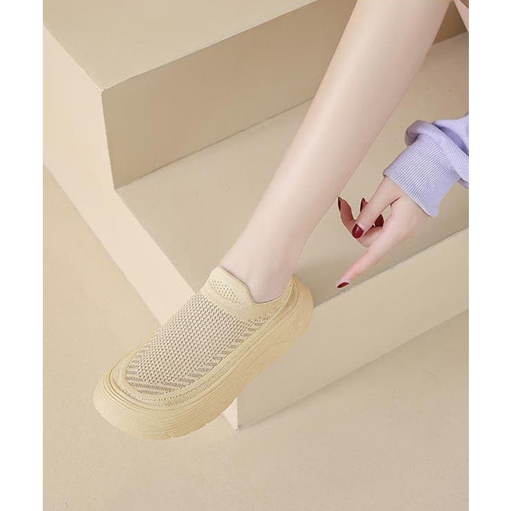 厚底メッシュスリッポンスニーカー軽量通気 | Miniministore | 詳細画像12 