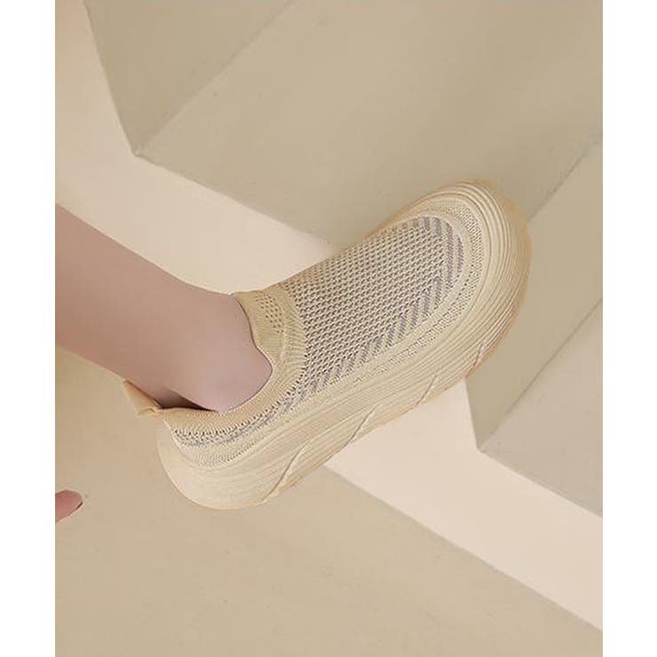 厚底メッシュスリッポンスニーカー軽量通気 | Miniministore | 詳細画像13 
