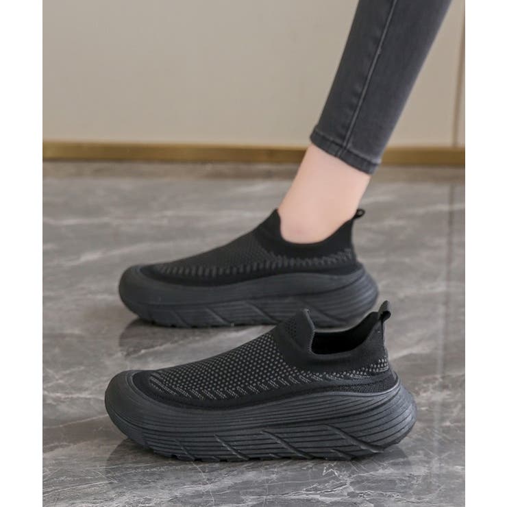 厚底メッシュスリッポンスニーカー軽量通気 | Miniministore | 詳細画像2 