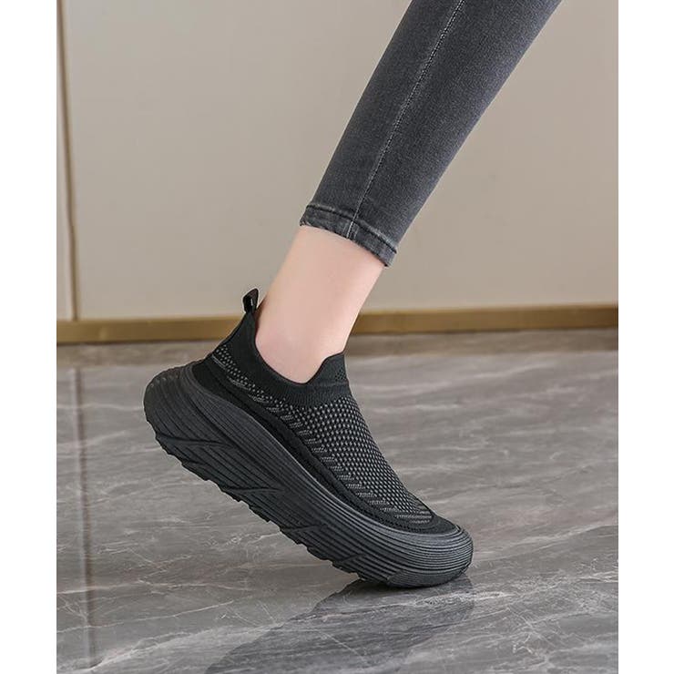 厚底メッシュスリッポンスニーカー軽量通気 | Miniministore | 詳細画像4 