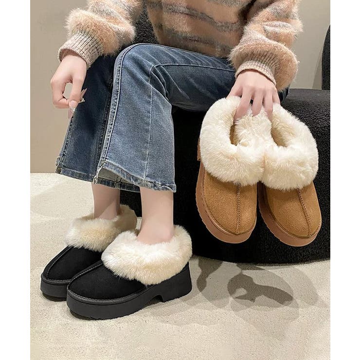 スエード調 ショートムートンブーツ厚底靴 | Miniministore | 詳細画像16 