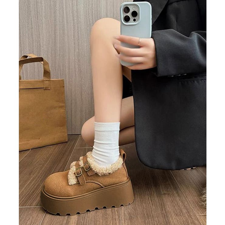 ダブルベルトボアムートンシューズ 厚底靴 | Miniministore | 詳細画像10 