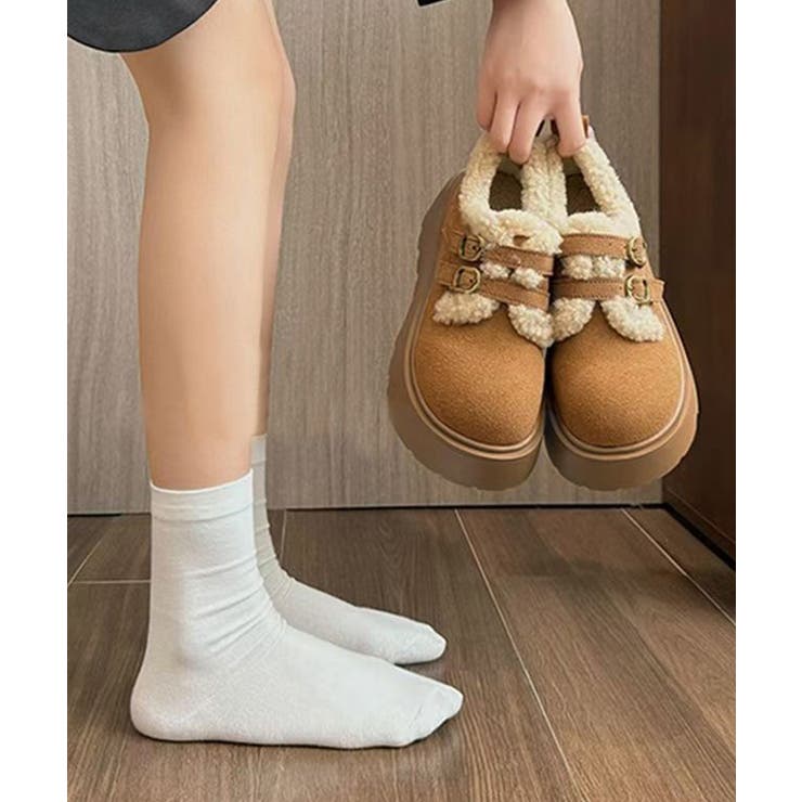 ダブルベルトボアムートンシューズ 厚底靴 | Miniministore | 詳細画像11 