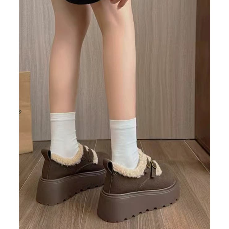ダブルベルトボアムートンシューズ 厚底靴 | Miniministore | 詳細画像4 