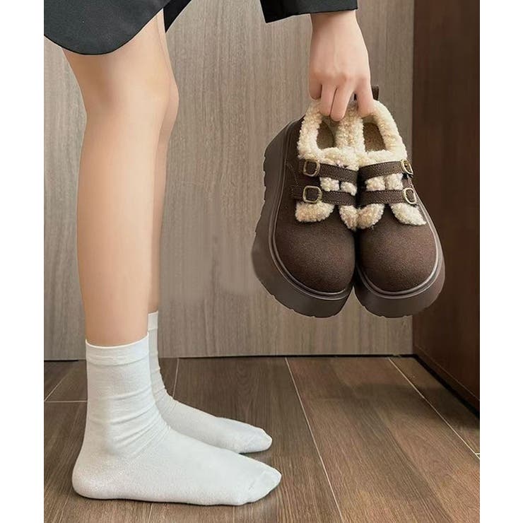 ダブルベルトボアムートンシューズ 厚底靴 | Miniministore | 詳細画像6 