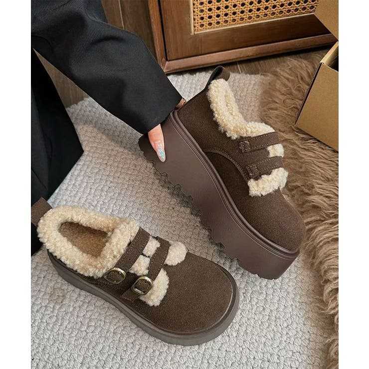 ダブルベルトボアムートンシューズ 厚底靴 | Miniministore | 詳細画像7 