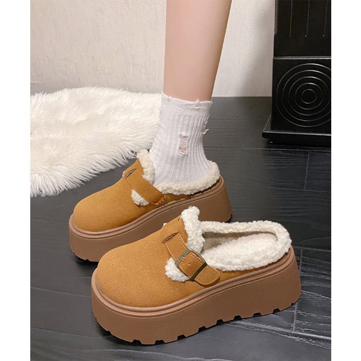 ボア厚底モカシンレディースサボサンダル冬 | Miniministore | 詳細画像2 