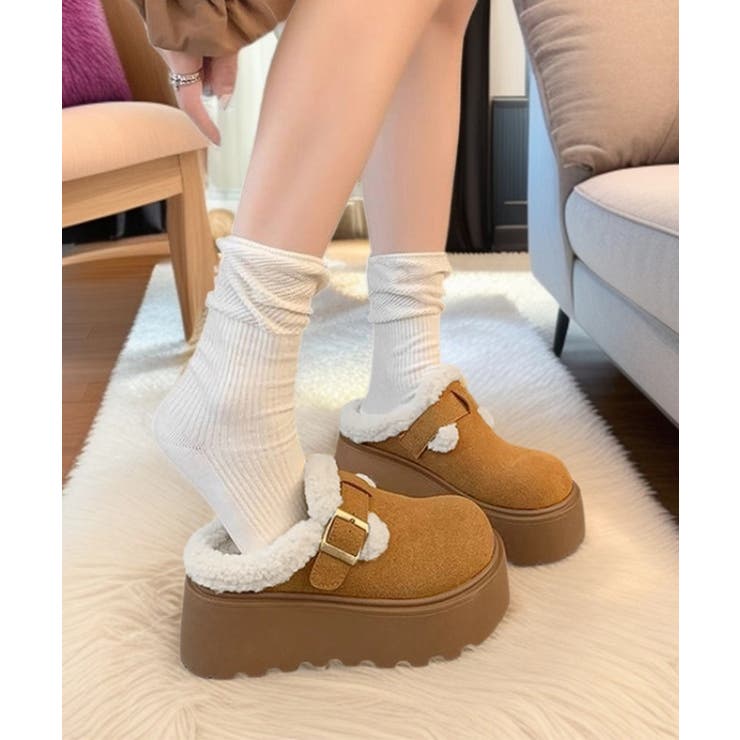 ボア厚底モカシンレディースサボサンダル冬 | Miniministore | 詳細画像3 