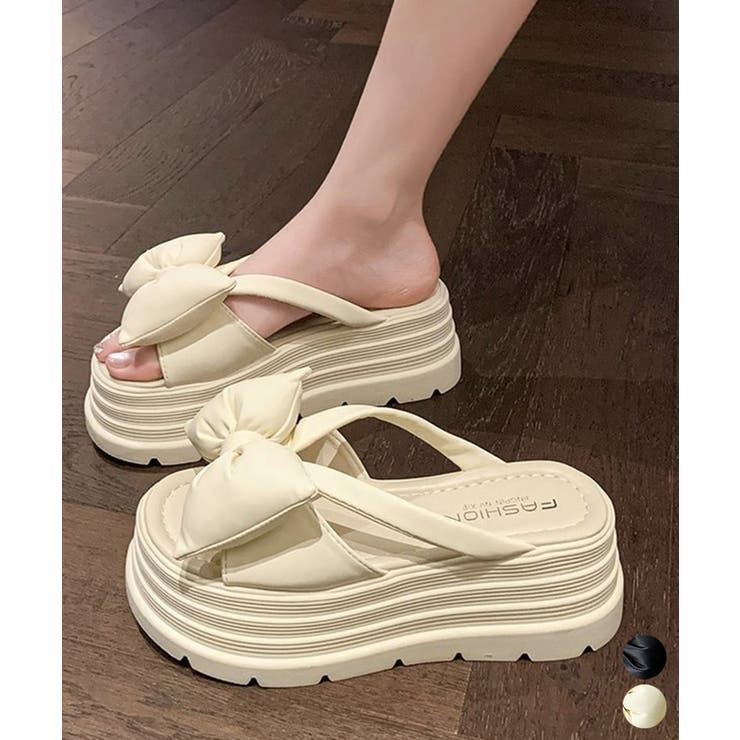 リボンサンダル厚底夏靴 ボリュームソール | Miniministore | 詳細画像1 