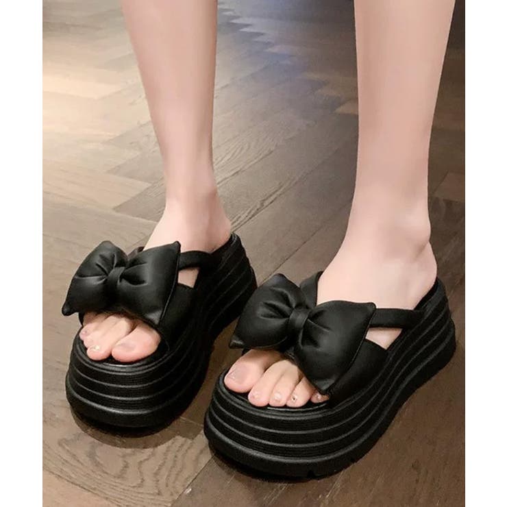 リボンサンダル厚底夏靴 ボリュームソール | Miniministore | 詳細画像10 