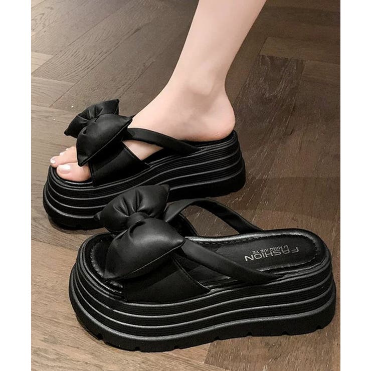 リボンサンダル厚底夏靴 ボリュームソール | Miniministore | 詳細画像12 