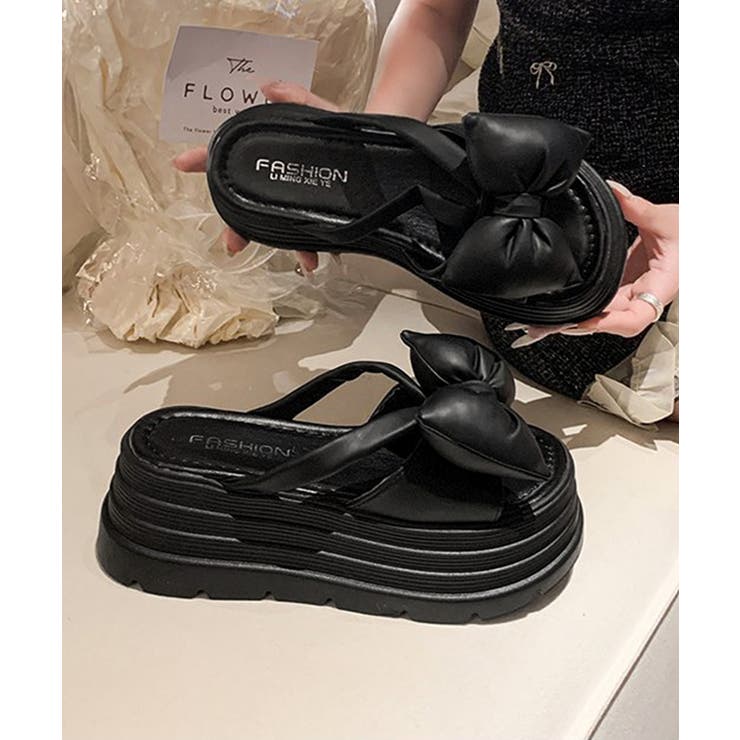 リボンサンダル厚底夏靴 ボリュームソール | Miniministore | 詳細画像13 