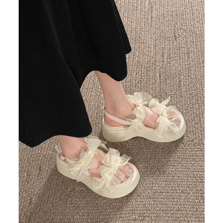厚底サンダル可愛い シアーリボンサンダル | Miniministore | 詳細画像10 