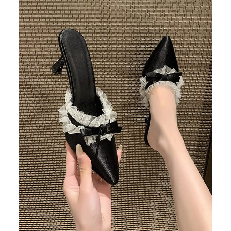 ドット柄ミュールパンプスポインテッドトゥ | Miniministore | 詳細画像17 