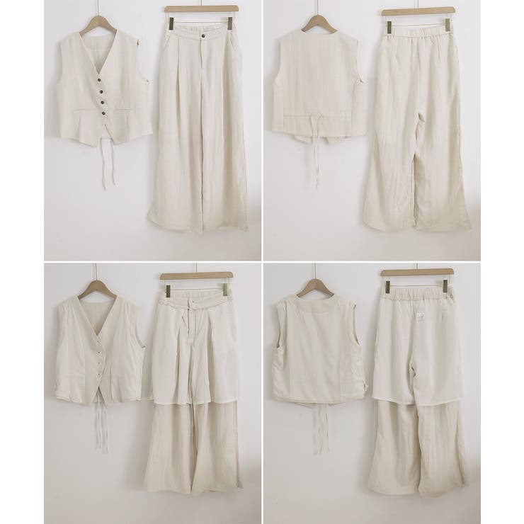 リネン混ベスト×ワイドパンツセットアップ | Miniministore | 詳細画像30 