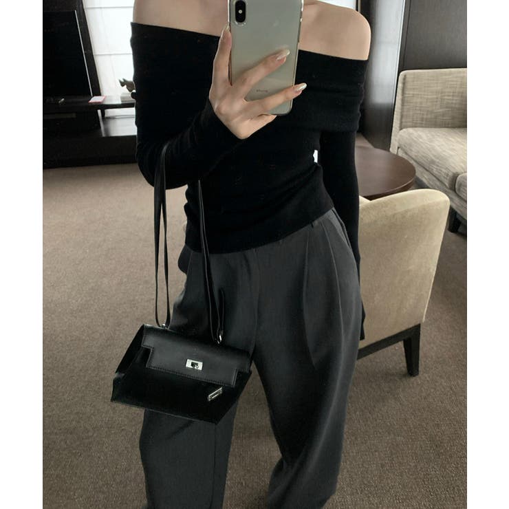 ワイドオフショルダーニットトップス肩出し | Miniministore | 詳細画像20 