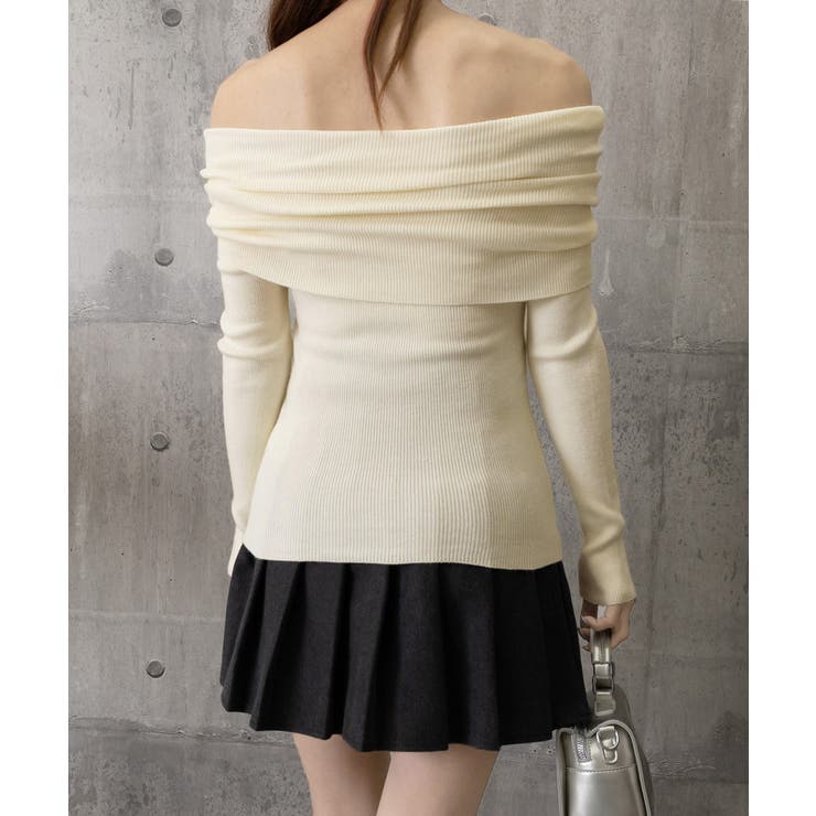 ワイドオフショルダーニットトップス肩出し | Miniministore | 詳細画像25 