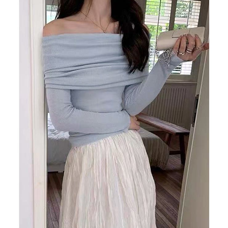 ワイドオフショルダーニットトップス肩出し | Miniministore | 詳細画像3 