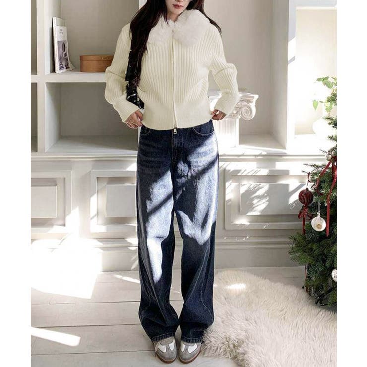 ファー襟ニットカーディガン ダブルジップ | Miniministore | 詳細画像15 