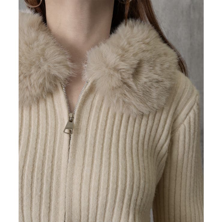 ファー襟ニットカーディガン ダブルジップ | Miniministore | 詳細画像27 