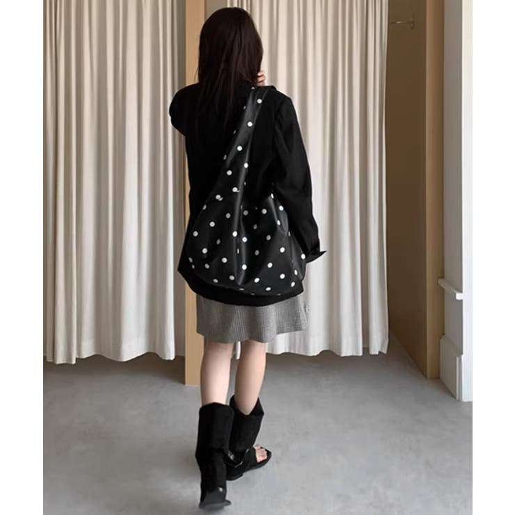 PUホーボーバッグ ドット柄肩掛けバッグ | Miniministore | 詳細画像12 