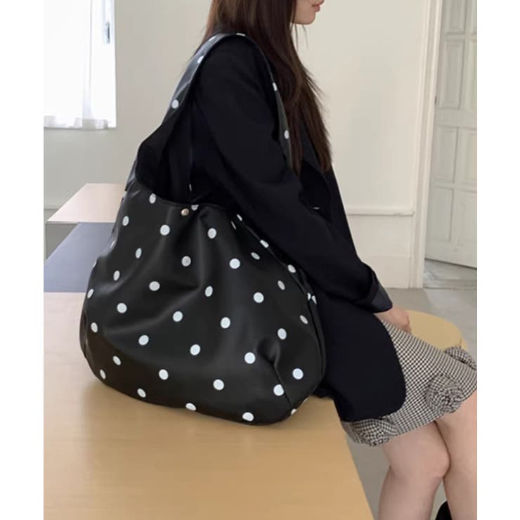 PUホーボーバッグ ドット柄肩掛けバッグ | Miniministore | 詳細画像2 