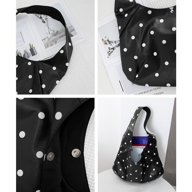 PUホーボーバッグ ドット柄肩掛けバッグ | Miniministore | 詳細画像20 