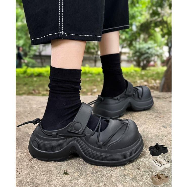 クロッグサンダル厚底クロスコードサンダル | Miniministore | 詳細画像1 