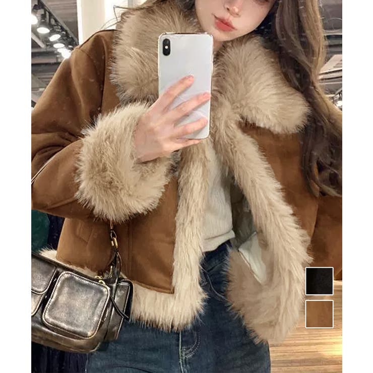 ショートフェイクムートンジャケット韓国風 | Miniministore | 詳細画像1 