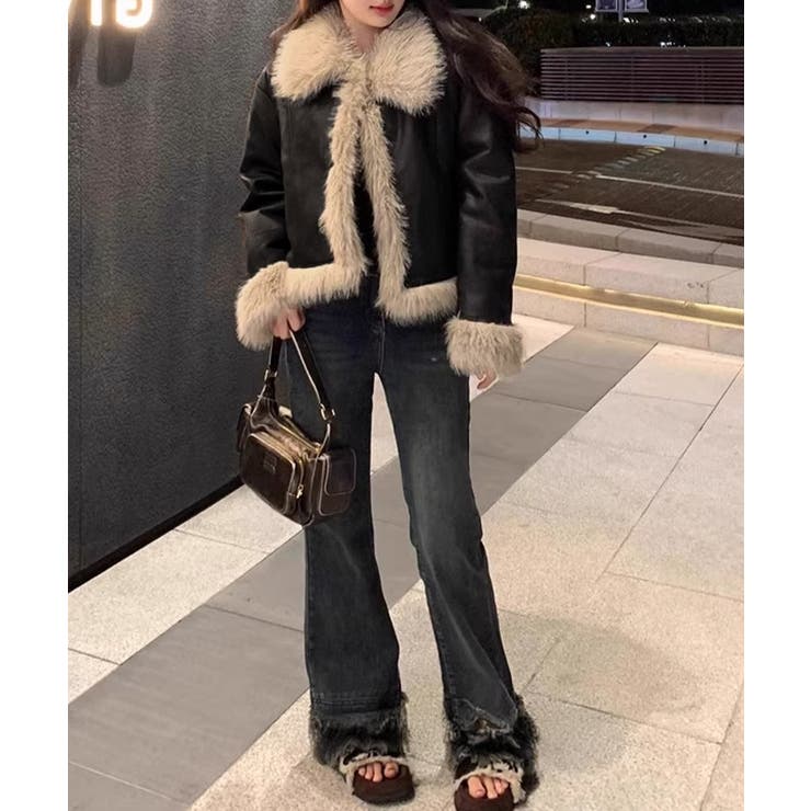 ショートフェイクムートンジャケット韓国風 | Miniministore | 詳細画像10 