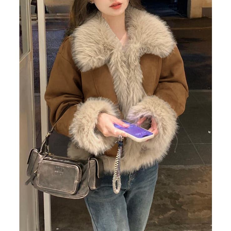 ショートフェイクムートンジャケット韓国風 | Miniministore | 詳細画像2 