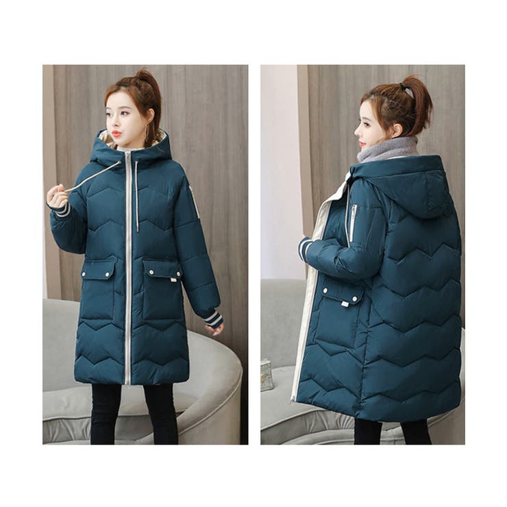 フード付きロングダウンコート中綿アウター | Miniministore | 詳細画像13 