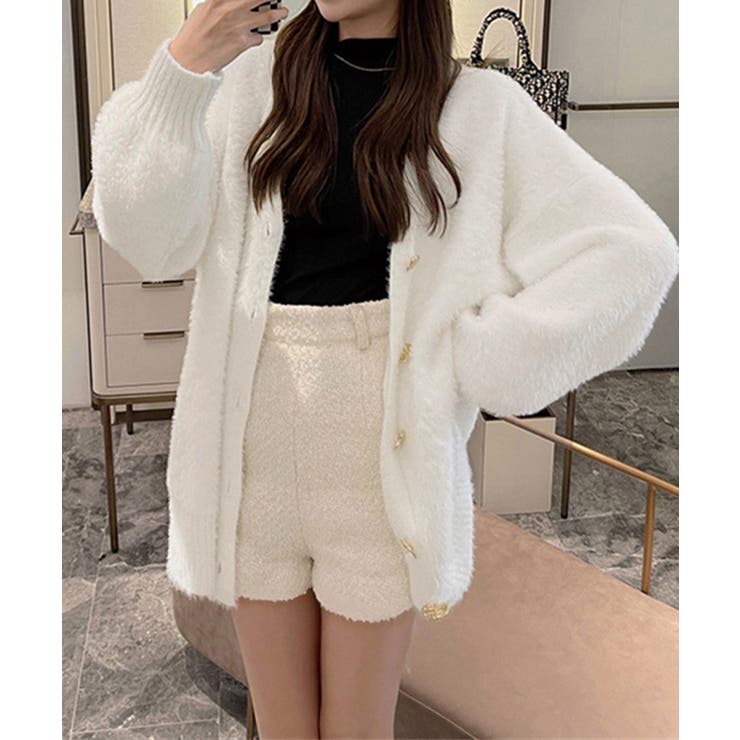 シャギーカーディガンゴールドボタン韓国風 | Miniministore | 詳細画像13 