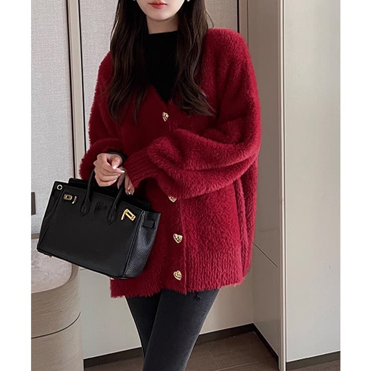 シャギーカーディガンゴールドボタン韓国風 | Miniministore | 詳細画像14 