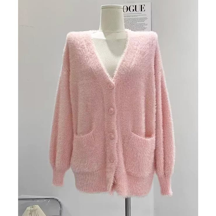 シャギーニットカーディガンVネック秋冬服 | Miniministore | 詳細画像18 